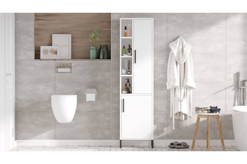 Rinorea Förvaringsskåp 45x173,6 cm - Vit - Hus & renovering - Kök & bad - Badrum - Badrumsmöbler & badrumsinredning - Väggskåp & högskåp