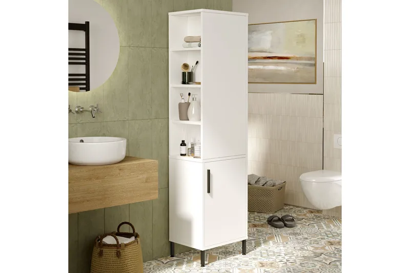 Rinorea Förvaringsskåp 45x173,6 cm - Vit - Hus & renovering - Kök & bad - Badrum - Badrumsmöbler & badrumsinredning - Väggskåp & högskåp