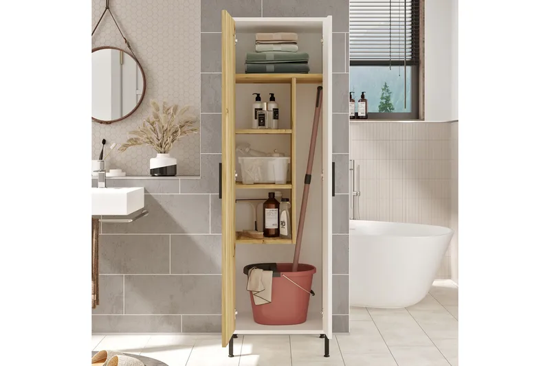 Rinorea Förvaringsskåp 50,4x165 cm - Brun - Hus & renovering - Kök & bad - Badrum - Badrumsmöbler & badrumsinredning - Väggskåp & högskåp