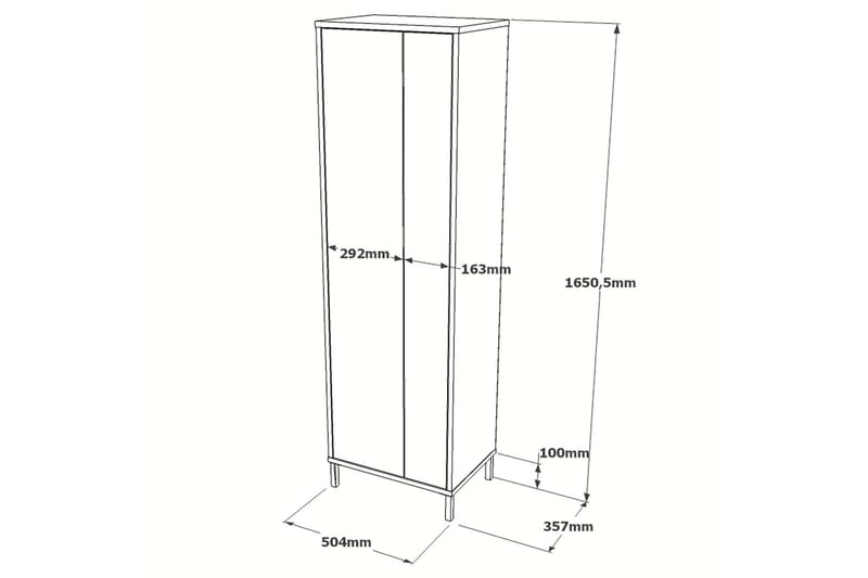 Rinorea Förvaringsskåp 50,4x165 cm - Brun - Badrumsskåp - Tvättskåp - Väggskåp & högskåp