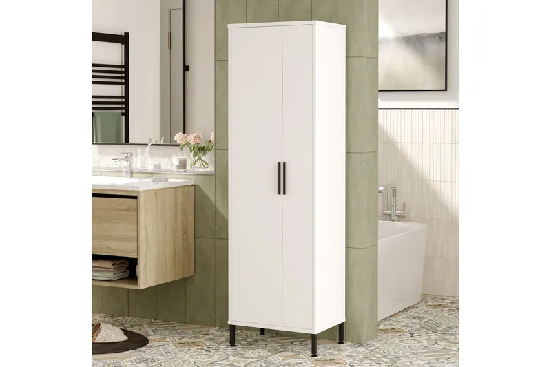 Rinorea Förvaringsskåp 50,4x165 cm - Vit - Hus & renovering - Kök & bad - Badrum - Badrumsmöbler & badrumsinredning - Väggskåp & högskåp
