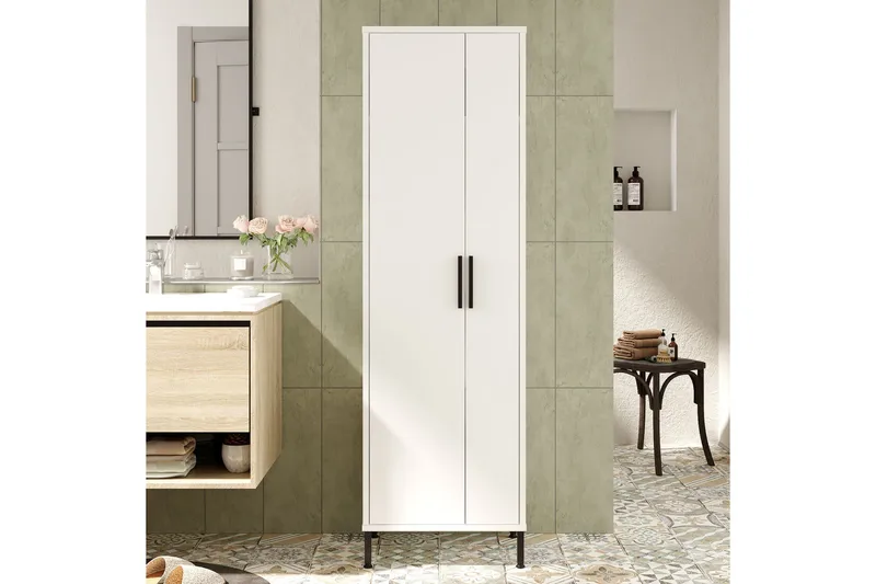 Rinorea Förvaringsskåp 50,4x165 cm - Vit - Hus & renovering - Kök & bad - Badrum - Badrumsmöbler & badrumsinredning - Väggskåp & högskåp