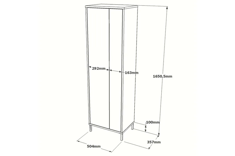 Rinorea Förvaringsskåp 50,4x165 cm - Vit - Hus & renovering - Kök & bad - Badrum - Badrumsmöbler & badrumsinredning - Väggskåp & högskåp