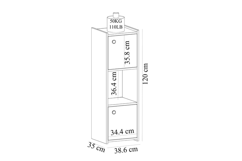 Saller Badrumsskåp 35x39 cm - Vit - Badrumsskåp - Tvättskåp - Väggskåp & högskåp