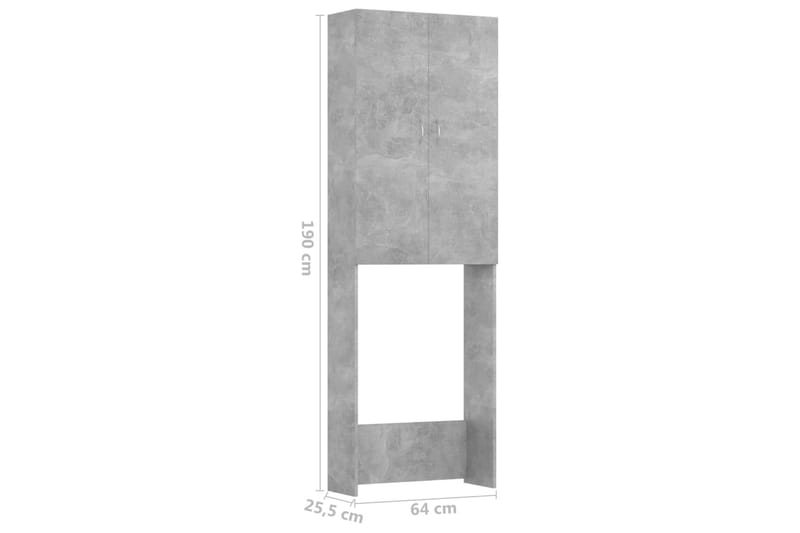 Tvättmaskinsskåp betonggrå 64x25,5x190 cm - Grå - Hus & renovering - Kök & bad - Badrum - Badrumsmöbler & badrumsinredning - Väggskåp & högskåp