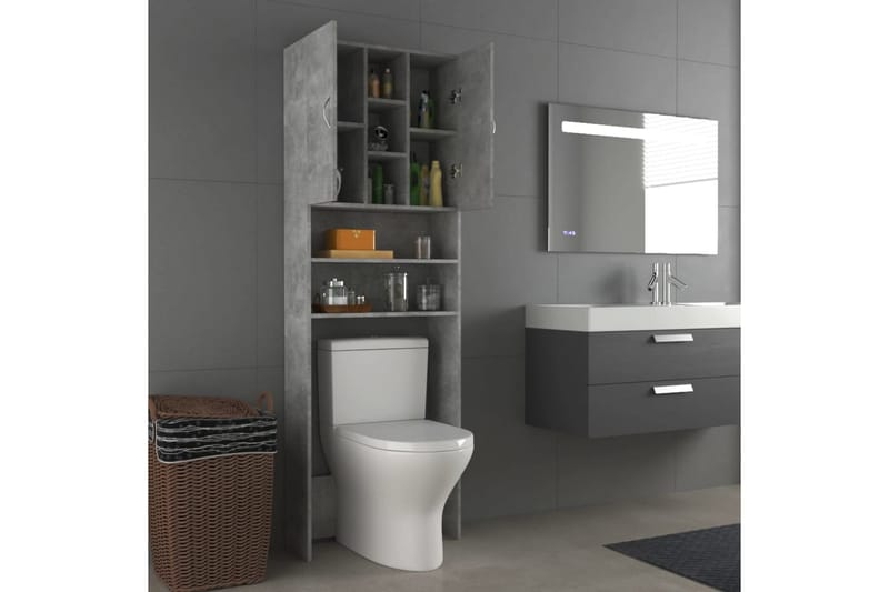 Tvättmaskinsskåp betonggrå 64x25,5x190 cm - Hus & renovering - Kök & bad - Badrum - Badrumsmöbler & badrumsinredning - Väggskåp & högskåp