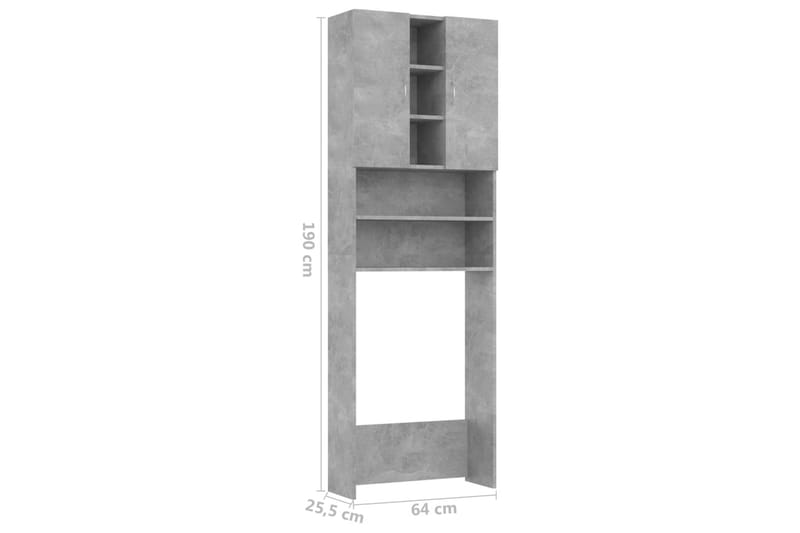 Tvättmaskinsskåp betonggrå 64x25,5x190 cm - Hus & renovering - Kök & bad - Badrum - Badrumsmöbler & badrumsinredning - Väggskåp & högskåp