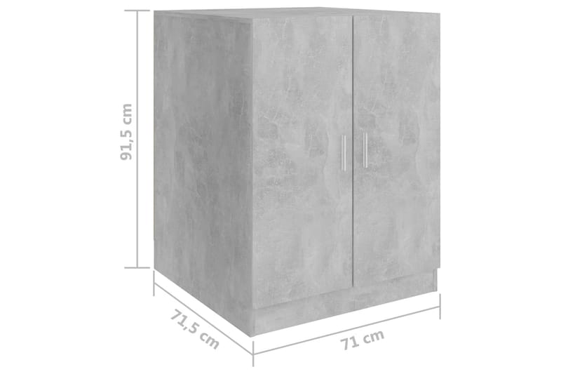 Tvättmaskinsskåp betonggrå 71x71,5x91,5 cm - Tvättskåp - Väggskåp & högskåp - Badrumsskåp