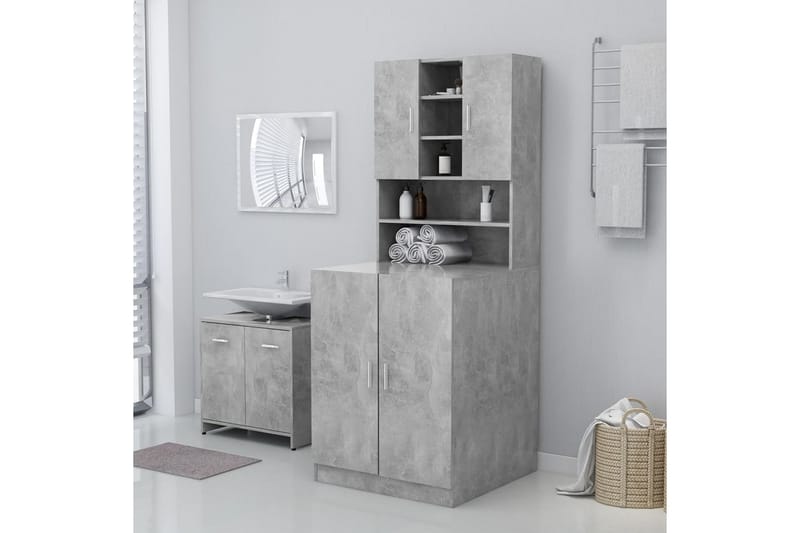 Tvättmaskinsskåp betonggrå - Hus & renovering - Kök & bad - Badrum - Badrumsmöbler & badrumsinredning - Väggskåp & högskåp