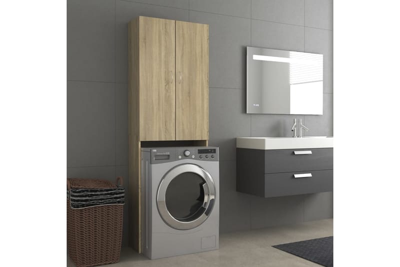 Tvättmaskinsskåp sonoma-ek 64x25,5x190 cm - Ek - Hus & renovering - Kök & bad - Badrum - Badrumsmöbler & badrumsinredning - Väggskåp & högskåp