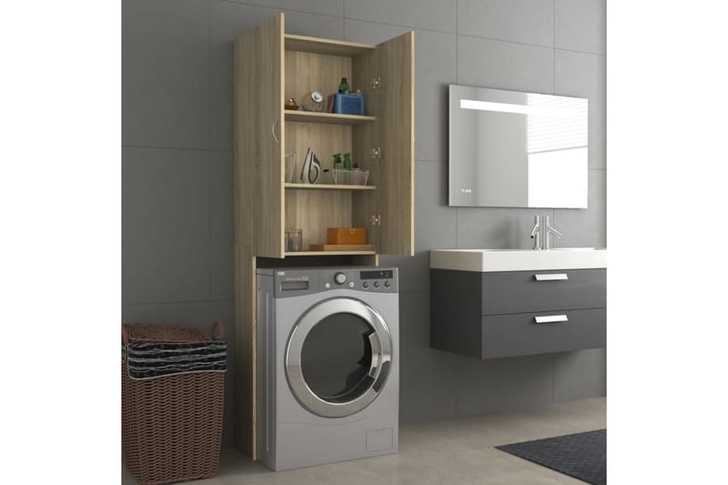 Tvättmaskinsskåp sonoma-ek 64x25,5x190 cm - Ek - Hus & renovering - Kök & bad - Badrum - Badrumsmöbler & badrumsinredning - Väggskåp & högskåp