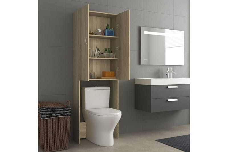 Tvättmaskinsskåp sonoma-ek 64x25,5x190 cm - Ek - Hus & renovering - Kök & bad - Badrum - Badrumsmöbler & badrumsinredning - Väggskåp & högskåp
