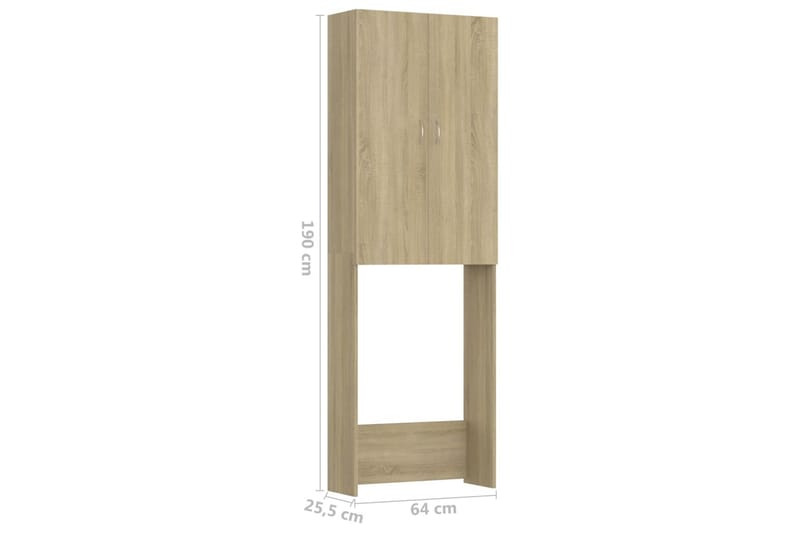 Tvättmaskinsskåp sonoma-ek 64x25,5x190 cm - Ek - Hus & renovering - Kök & bad - Badrum - Badrumsmöbler & badrumsinredning - Väggskåp & högskåp