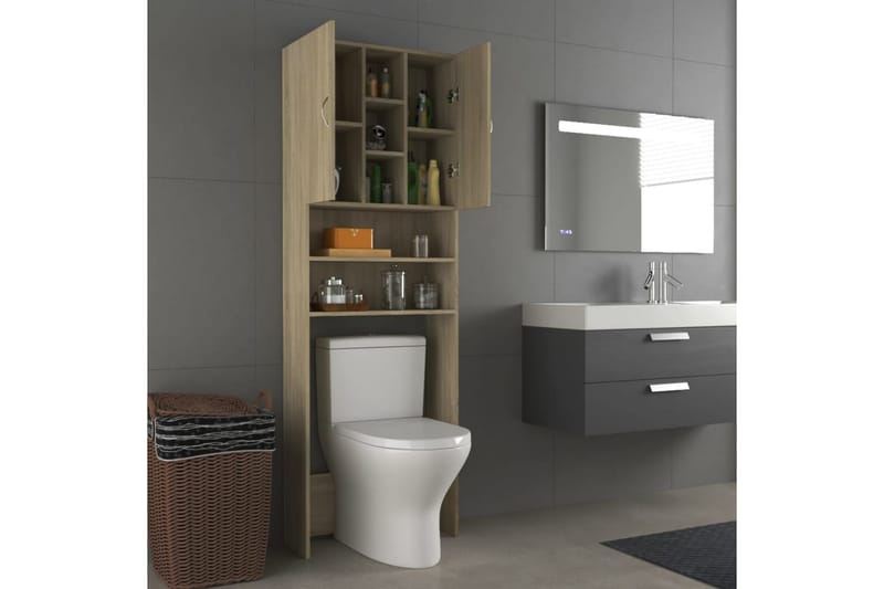 Tvättmaskinsskåp sonoma-ek 64x25,5x190 cm - Hus & renovering - Kök & bad - Badrum - Badrumsmöbler & badrumsinredning - Väggskåp & högskåp