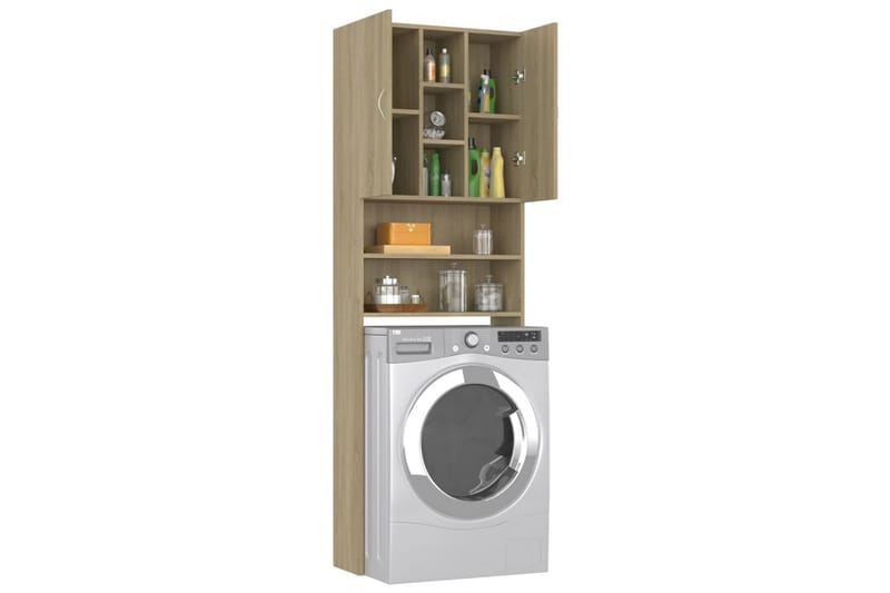 Tvättmaskinsskåp sonoma-ek 64x25,5x190 cm - Hus & renovering - Kök & bad - Badrum - Badrumsmöbler & badrumsinredning - Väggskåp & högskåp