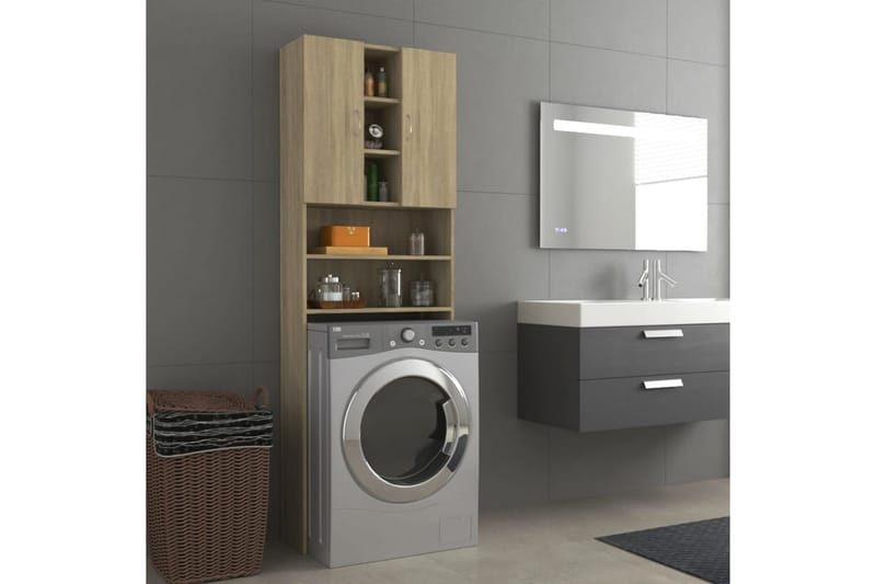 Tvättmaskinsskåp sonoma-ek 64x25,5x190 cm - Hus & renovering - Kök & bad - Badrum - Badrumsmöbler & badrumsinredning - Väggskåp & högskåp