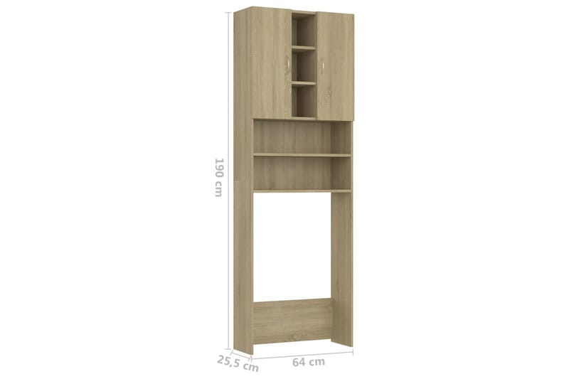 Tvättmaskinsskåp sonoma-ek 64x25,5x190 cm - Hus & renovering - Kök & bad - Badrum - Badrumsmöbler & badrumsinredning - Väggskåp & högskåp