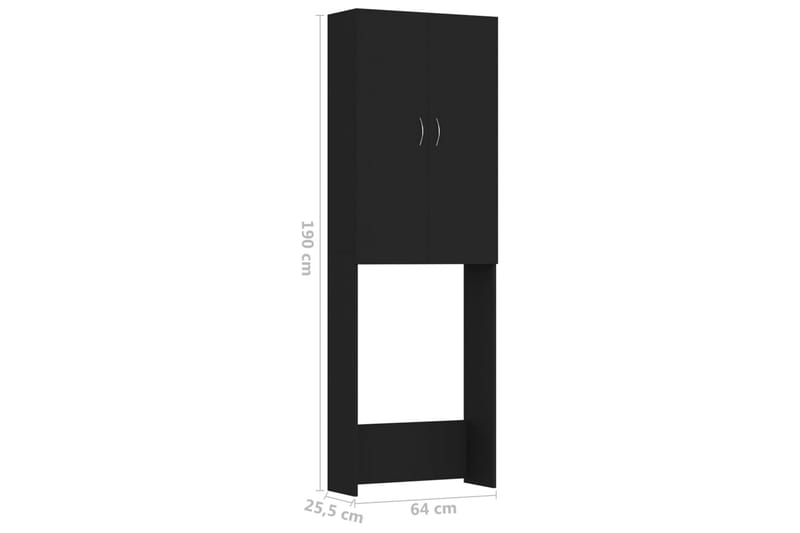 Tvättmaskinsskåp svart 64x25,5x190 cm - Hus & renovering - Kök & bad - Badrum - Badrumsmöbler & badrumsinredning - Väggskåp & högskåp