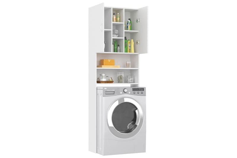 Tvättmaskinsskåp vit 64x25,5x190 cm - Hus & renovering - Kök & bad - Badrum - Badrumsmöbler & badrumsinredning - Väggskåp & högskåp