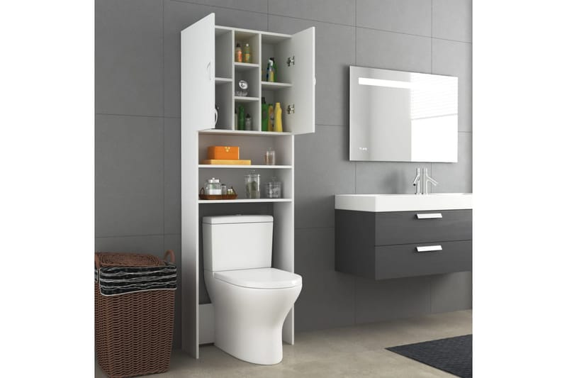 Tvättmaskinsskåp vit 64x25,5x190 cm - Hus & renovering - Kök & bad - Badrum - Badrumsmöbler & badrumsinredning - Väggskåp & högskåp