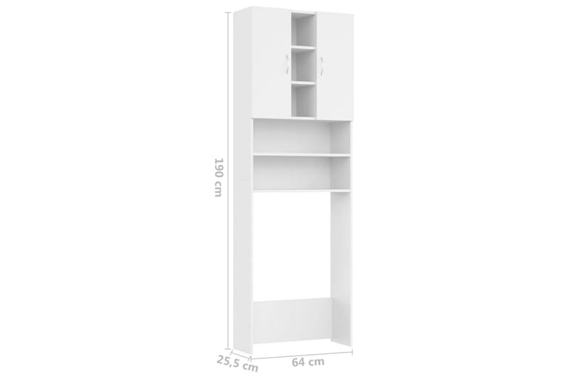 Tvättmaskinsskåp vit 64x25,5x190 cm - Hus & renovering - Kök & bad - Badrum - Badrumsmöbler & badrumsinredning - Väggskåp & högskåp