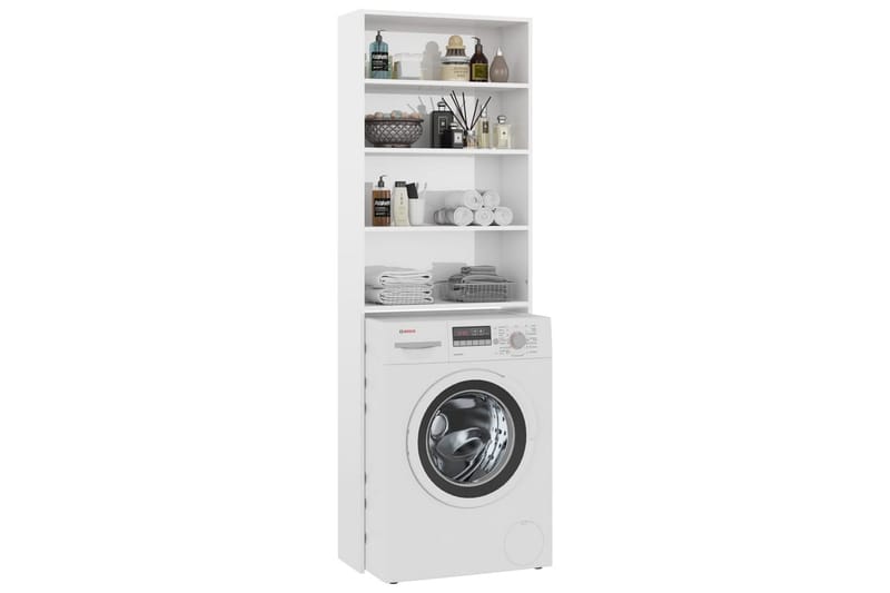 Tvättmaskinsskåp vit högglans 64x24x190 cm - Hus & renovering - Kök & bad - Badrum - Badrumsmöbler & badrumsinredning - Väggskåp & högskåp