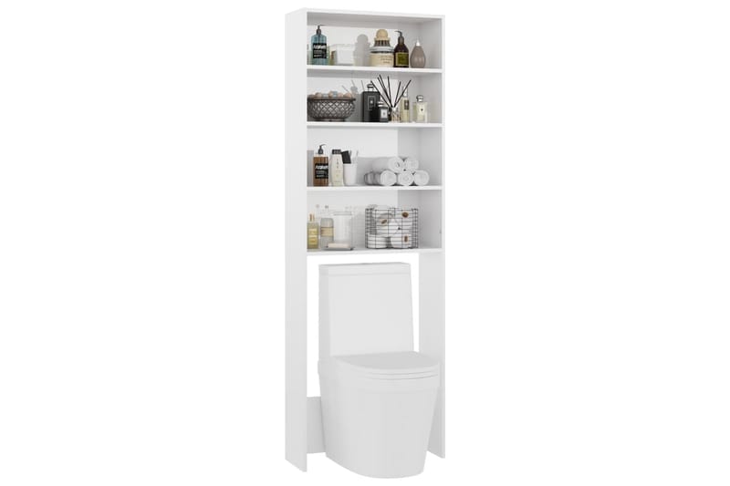 Tvättmaskinsskåp vit högglans 64x24x190 cm - Hus & renovering - Kök & bad - Badrum - Badrumsmöbler & badrumsinredning - Väggskåp & högskåp