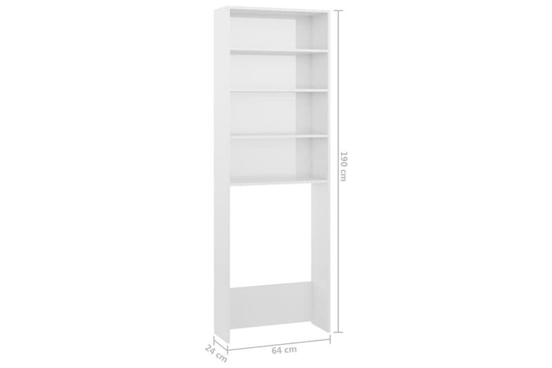 Tvättmaskinsskåp vit högglans 64x24x190 cm - Hus & renovering - Kök & bad - Badrum - Badrumsmöbler & badrumsinredning - Väggskåp & högskåp