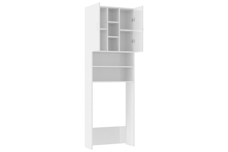 Tvättmaskinsskåp vit högglans 64x25,5x190 cm - Hus & renovering - Kök & bad - Badrum - Badrumsmöbler & badrumsinredning - Väggskåp & högskåp