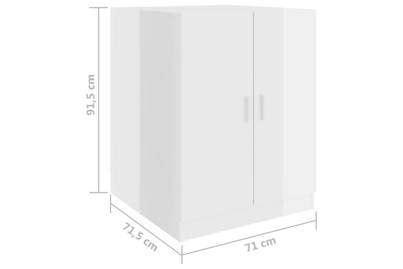Tvättmaskinsskåp vit högglans 71x71,5x91,5 cm - Tvättskåp - Väggskåp & högskåp - Badrumsskåp