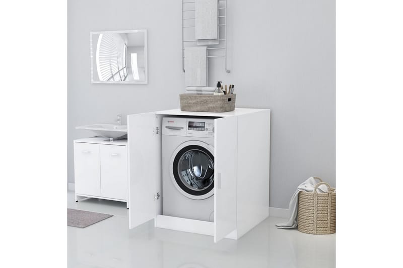 Tvättmaskinsskåp vit - Tvättskåp - Väggskåp & högskåp - Badrumsskåp