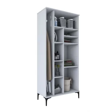 Vestor Badrumsskåp 90x198,6x45 cm - Vit - Hus & renovering - Kök & bad - Badrum - Badrumsmöbler & badrumsinredning - Badrumsskåp