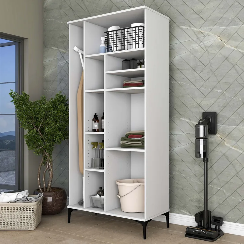 Vestor Badrumsskåp 90x198,6x45 cm - Vit - Hus & renovering - Kök & bad - Badrum - Badrumsmöbler & badrumsinredning - Badrumsskåp
