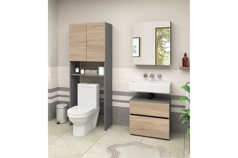 Wisla Högskåp till Badrum 180x68x37 cm - Natur - Hus & renovering - Kök & bad - Badrum - Badrumsmöbler & badrumsinredning - Badrumsskåp