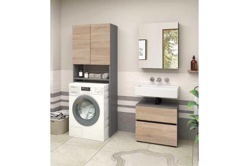 Wisla Högskåp till Badrum 180x68x37 cm - Natur - Hus & renovering - Kök & bad - Badrum - Badrumsmöbler & badrumsinredning - Badrumsskåp