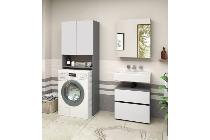 Wisla Högskåp till Badrum 180x68x37 cm - Vit - Hus & renovering - Kök & bad - Badrum - Badrumsmöbler & badrumsinredning - Badrumsskåp