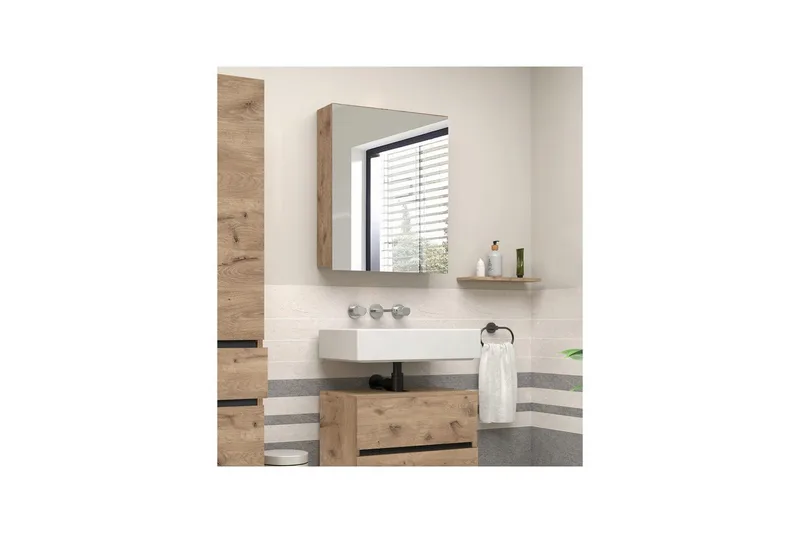 Wisla Väggskåp med Spegel 40x70 cm - Natur - Hus & renovering - Kök & bad - Badrum - Badrumsmöbler & badrumsinredning - Spegelskåp badrum