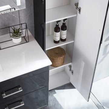 Badrumspaket | Kommod 120cm | Högskåp & LED-spegel | Svart - Hus & renovering - Kök & bad - Badrum - Badrumsmöbler & badrumsinredning - Kompletta möbelpaket badrum