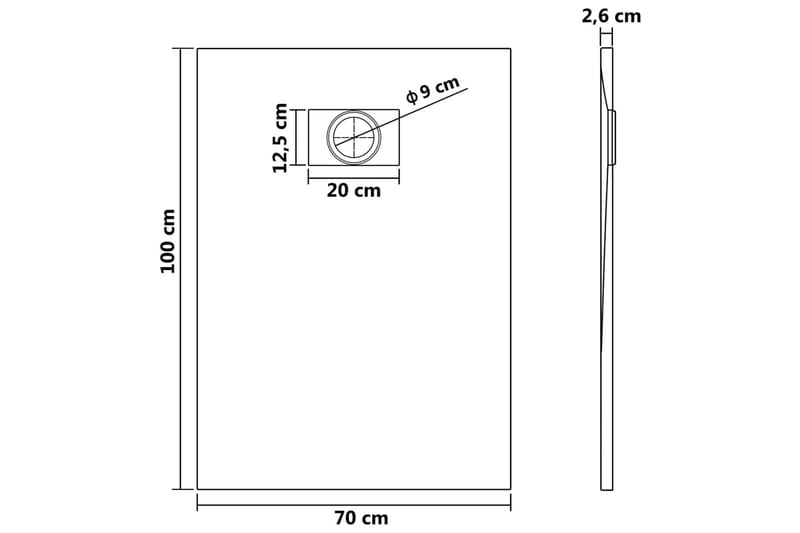 Duschkar SMC brun 100x70 cm - Brun - Duschkar - Övrigt badrumstillbehör