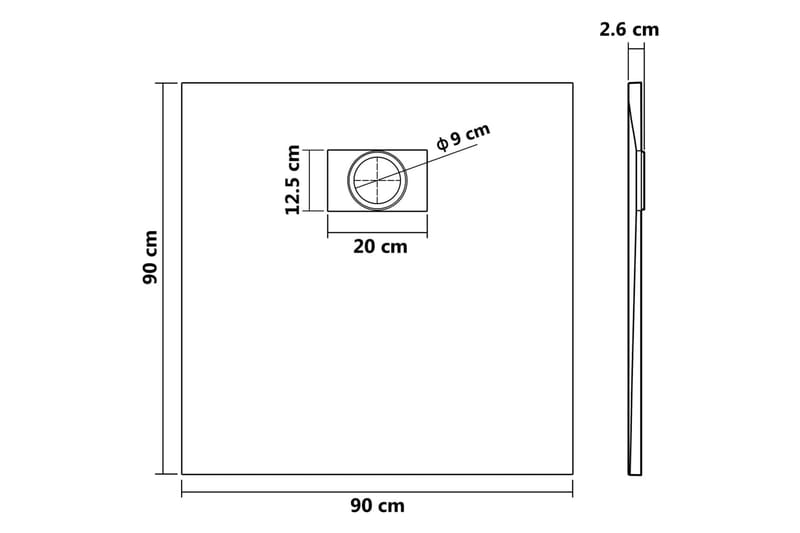 Duschkar SMC grå 90x90 cm - Grå - Hus & renovering - Kök & bad - Badrum - Duscharmatur & dusch tillbehör