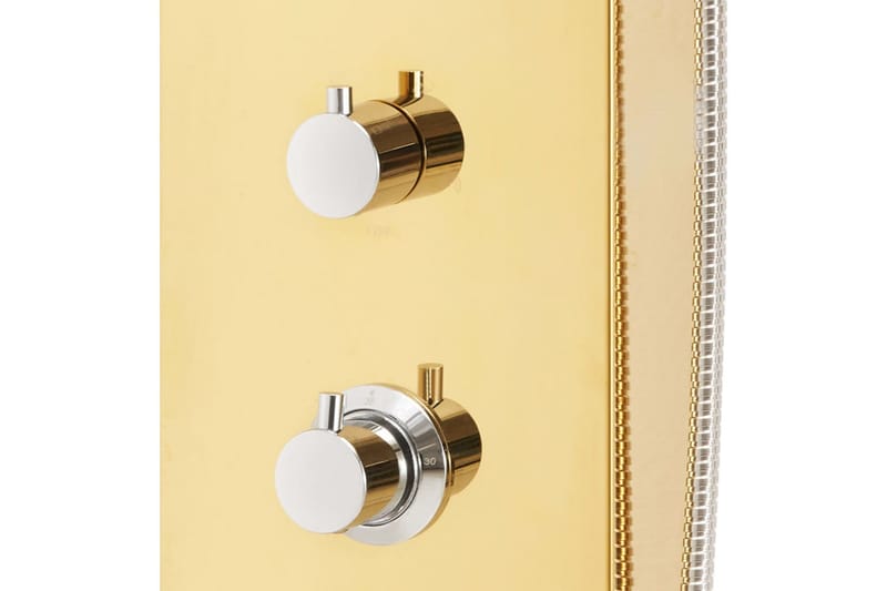 Duschpanel rostfritt stål 201 guld böjd design - Övrigt badrumstillbehör - Duschpanel