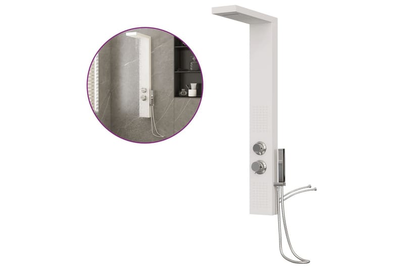 Duschpanelsystem aluminium vit - Hus & renovering - Kök & bad - Badrum - Duscharmatur & dusch tillbehör