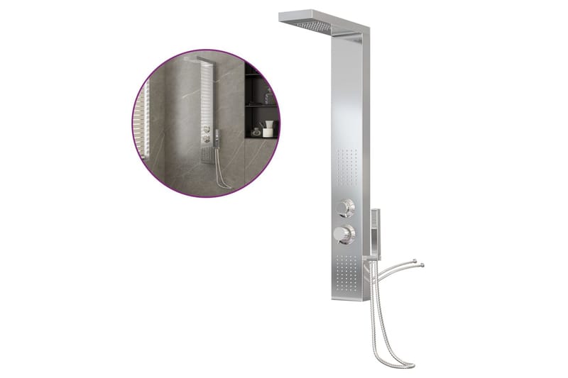 Duschpanelsystem rostfritt stål fyrkantig - Hus & renovering - Kök & bad - Badrum - Duscharmatur & dusch tillbehör