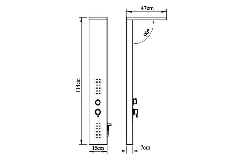 Duschpanelsystem rostfritt stål fyrkantig - Hus & renovering - Kök & bad - Badrum - Duscharmatur & dusch tillbehör