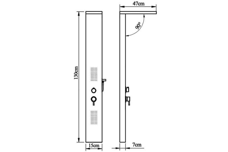 Duschpanelsystem rostfritt stål fyrkantig - Övrigt badrumstillbehör - Duschpanel