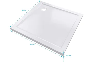 Gyttorp Duschkar 90x90 cm - Vit - Hus & renovering - Kök & bad - Badrum - Duscharmatur & dusch tillbehör - Duschkar