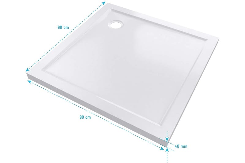 Gyttorp Duschkar 90x90 cm - Vit - Hus & renovering - Kök & bad - Badrum - Duscharmatur & dusch tillbehör - Duschkar