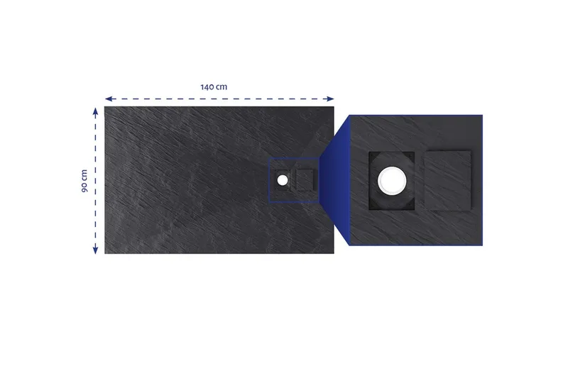 Siggeboda Duschkar 90x140 cm - Antracit - Hus & renovering - Kök & bad - Badrum - Duscharmatur & dusch tillbehör - Duschkar