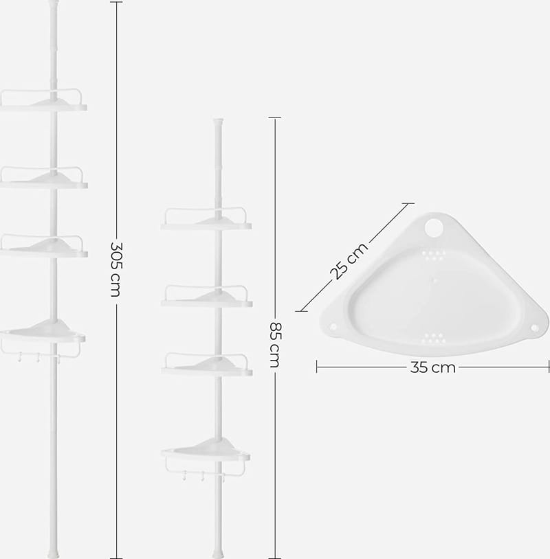 Abarema duschhylla - Vit - Vit - Hus & renovering - Kök & bad - Badrum - Badrumstillbehör