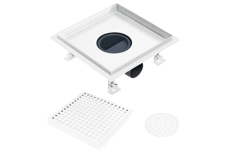 Golvbrunn 20x20 cm rostfritt stål - Hus & renovering - Bygg - Vatten & avlopp - Inomhusavlopp